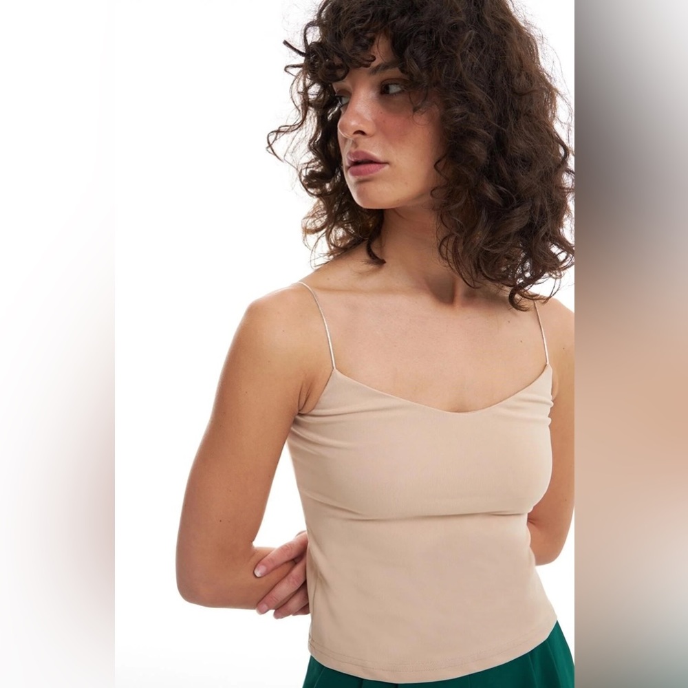 Silky Strap Soft Beige Top